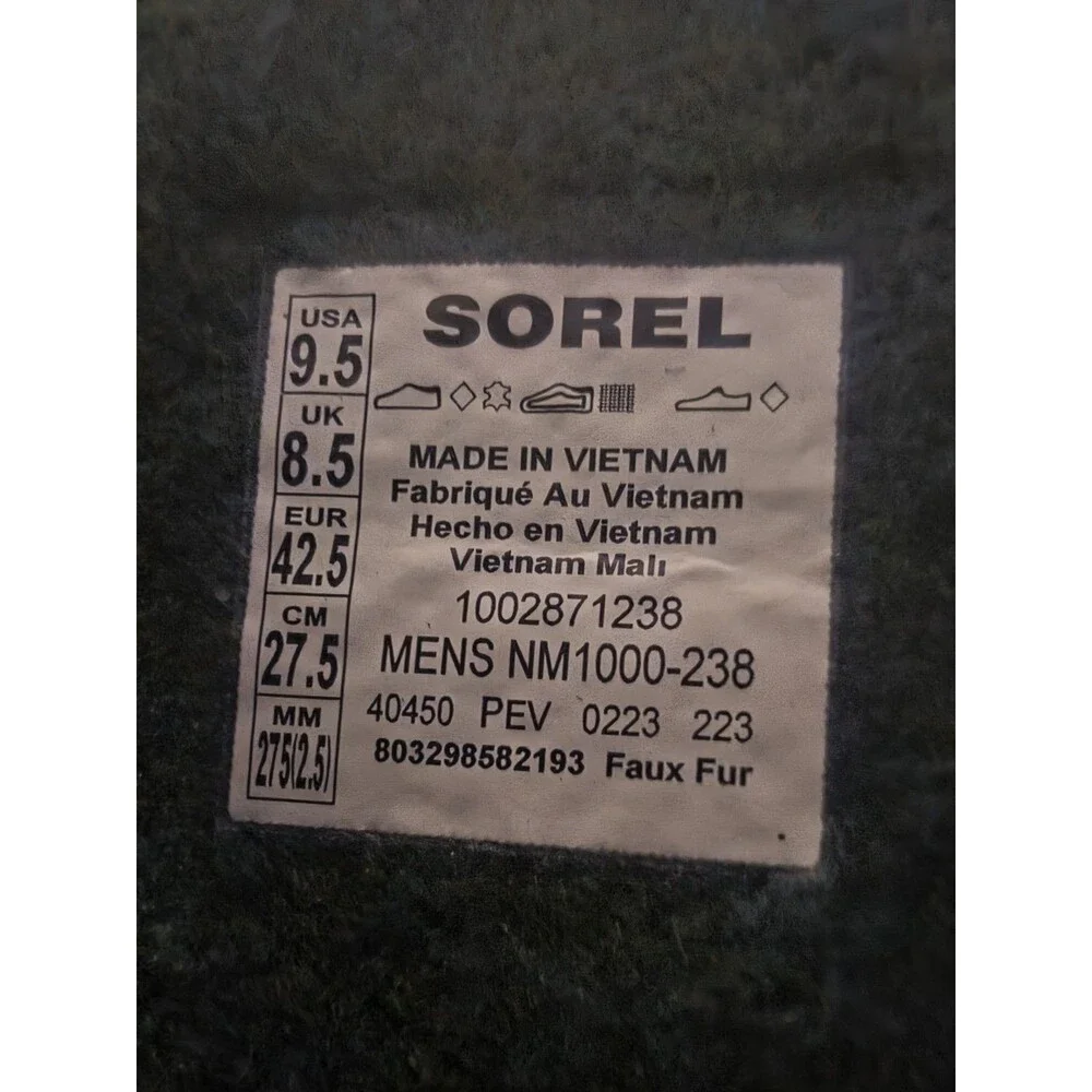 Sorel Caribou Waterproof Insulated Snow Boots Men's Brown Lace-Up Round Toe 9.5